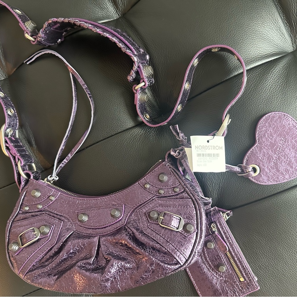 Balenciaga le cagole metallic purple xs, new w tag